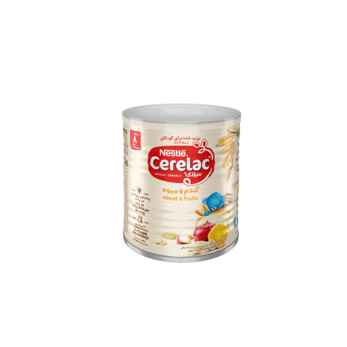 سرلاک گندم و میوه به همراه شیر