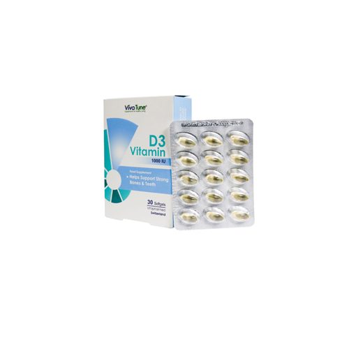 کپسول نرم ژلاتینی ویتامینD3 ویواتون 1000واحد 30 عدد