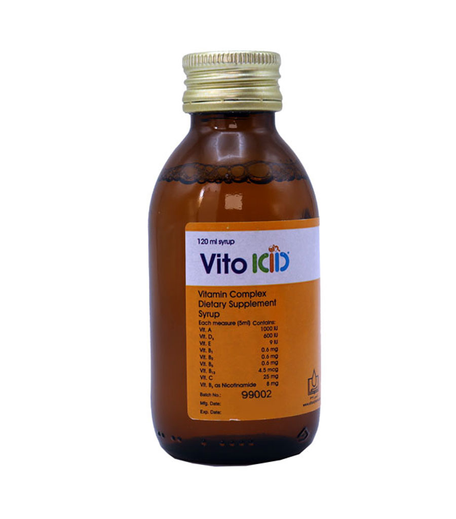 شربت ویتوکید کمپلکس ویتامین ها الحاوی حجم ۱۲۰ میلی لیتر - Image 2