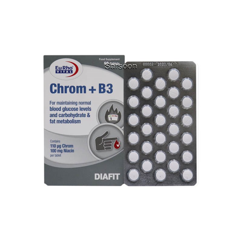 قرص کروم و ویتامین B3 یوروویتال 60 عدد